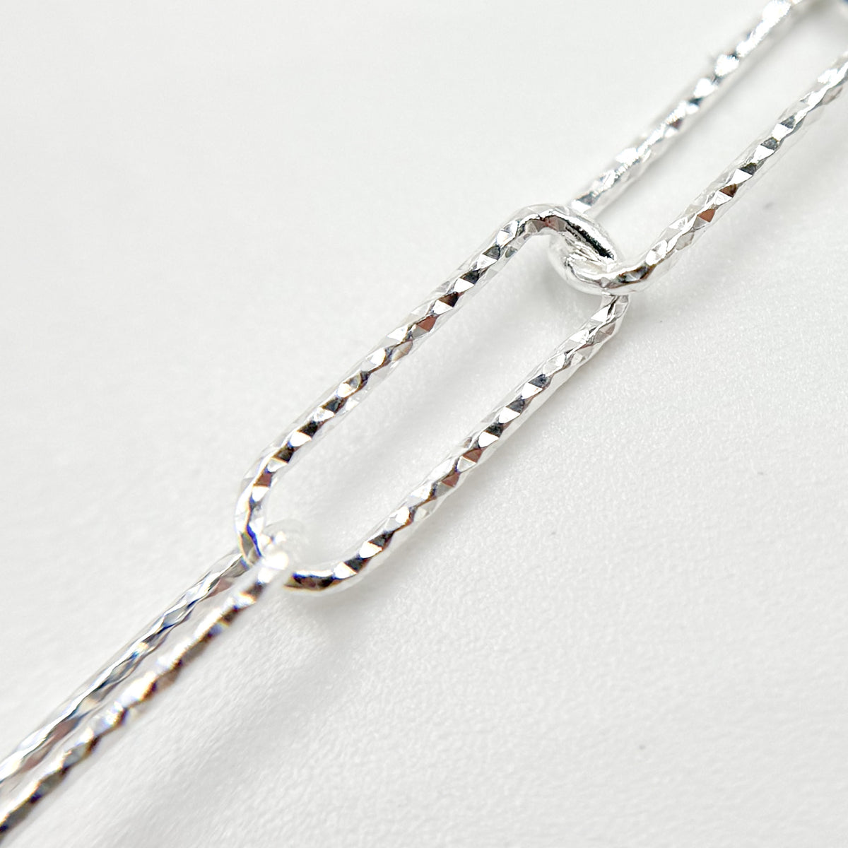 Sterling Silver Diamond Cut Paperclip Chain