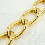 Load image into Gallery viewer, Gold Plated 925 Sterling Silver Textured Oval Link Chain. V49GP
