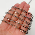 Load image into Gallery viewer, V11BR. Oxidized Sterling Silver Paperclip Chain
