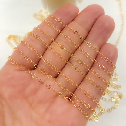 14K Gold Filled Flat Oval Link Chain
