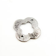 10MM Black Rhodium Sterling Silver Brushed Flower Connector