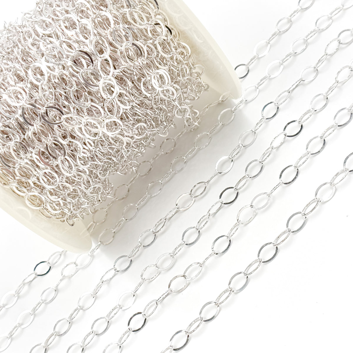 Sterling Silver Flat Oval Cable Chain