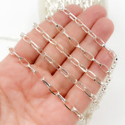 Sterling Silver Diamond Cut Oval Cable Chain