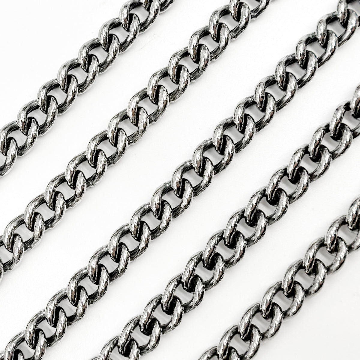 Oxidized Sterling Silver Curb Chain