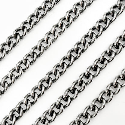 Oxidized Sterling Silver Curb Chain