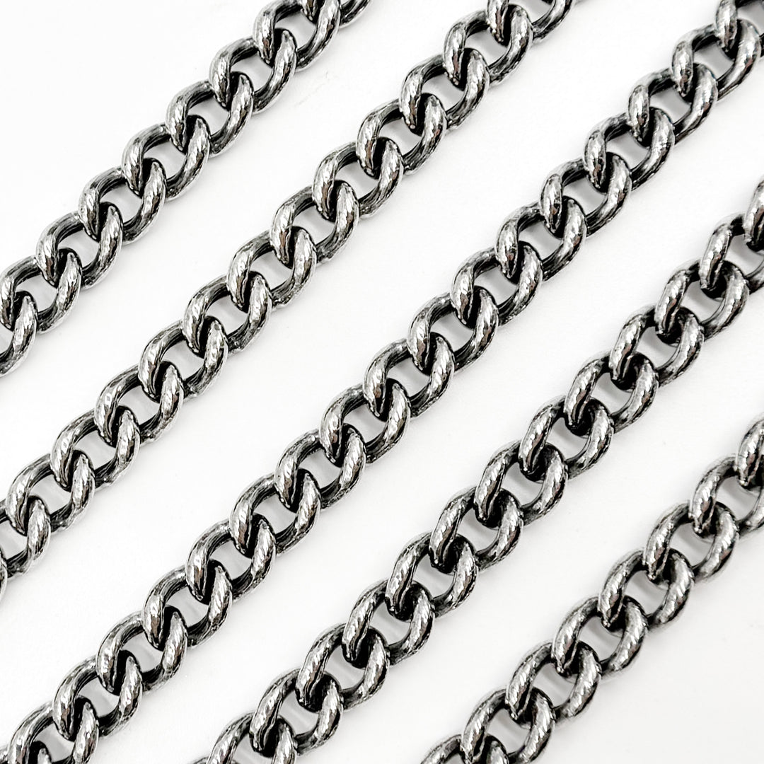 Y5OX. Oxidized Sterling Silver Curb Chain