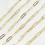 Load image into Gallery viewer, Y80FGP. Gold Plated 925 Sterling Silver Flat Paperclip Chain