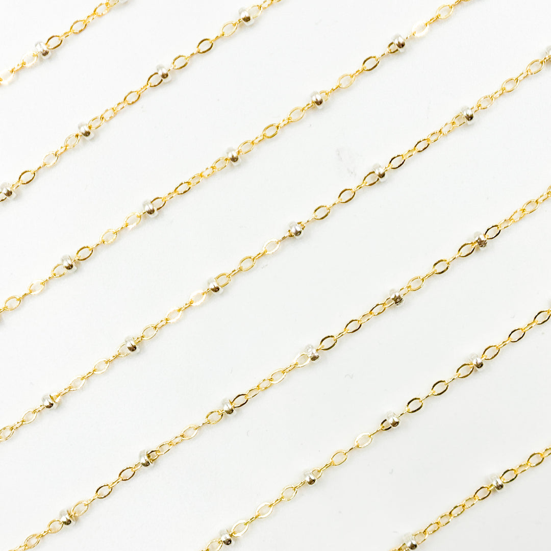 1486TT. Gold Filled with Sterling Silver Bead Satellite Chain