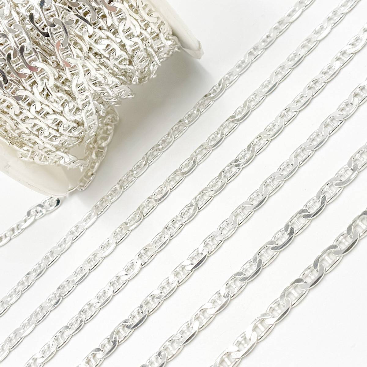 Sterling Silver Flat Marina Link Chain