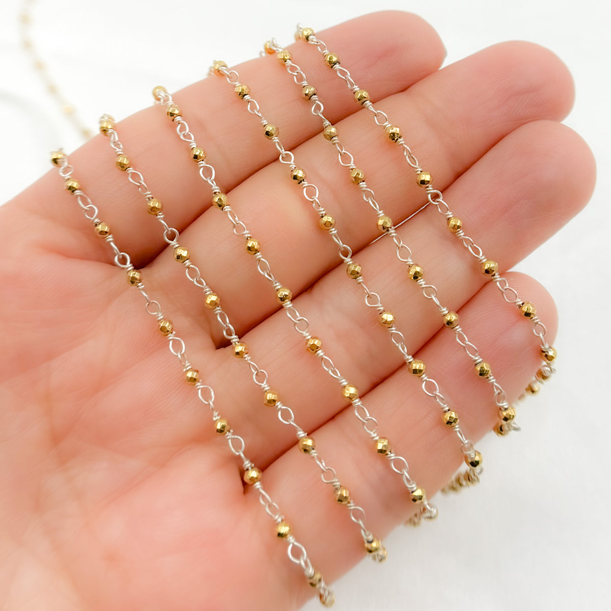 Pyrite Sterling Silver Wire Chain