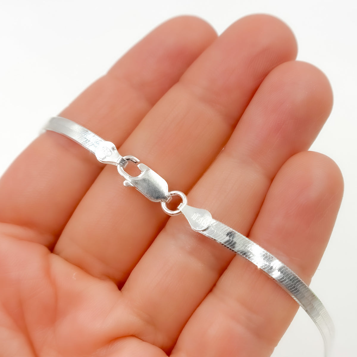 Sterling Silver Herringbone Necklace