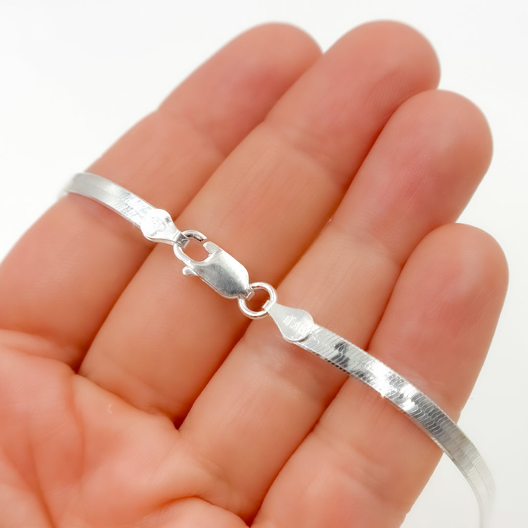 Sterling Silver Herringbone Necklace