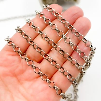 Sterling Silver Oxidized Rolo Chain