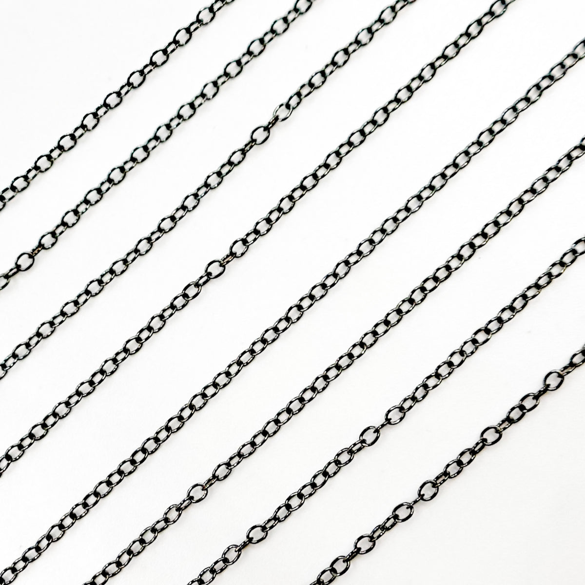 Oxidized Sterling Silver Smooth Oval Link Chain