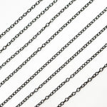 Load image into Gallery viewer, V199BR. Oxidized Sterling Silver Smooth Oval Link Chain
