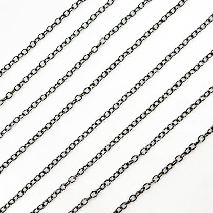 Oxidized Sterling Silver Smooth Oval Link Chain