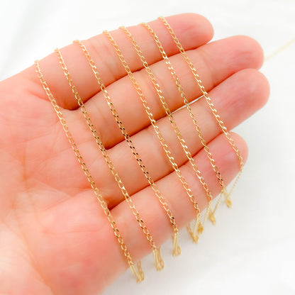 14K Solid Gold Large Curb Chain