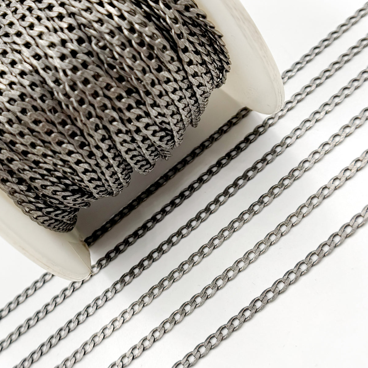 Oxidized Sterling Silver Curb Chain