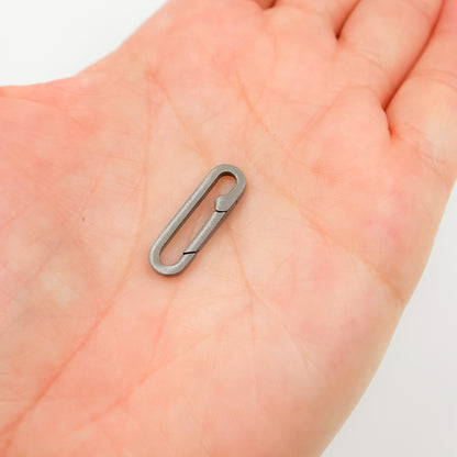 20MM Black Rhodium Matt Sterling Silver Oval Clasp