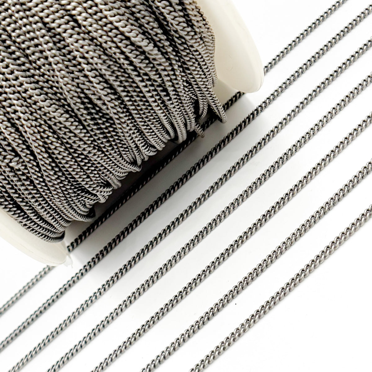 Oxidized Sterling Silver Curb Chain