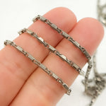 Load image into Gallery viewer, Oxidized 925 Sterling Silver Bar Link Chain. X2OX
