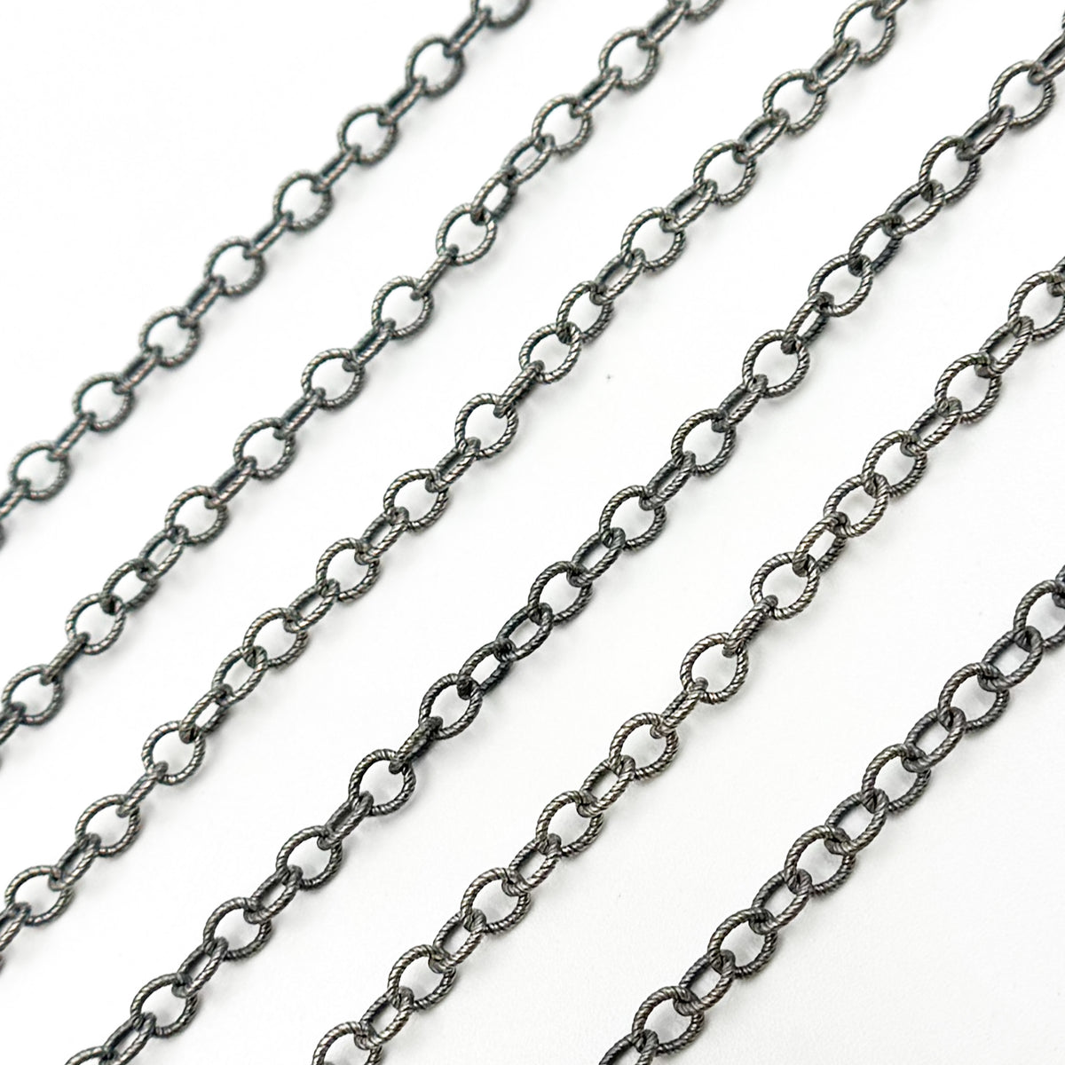 Oxidized Sterling Silver Twisted Cable Link Chain