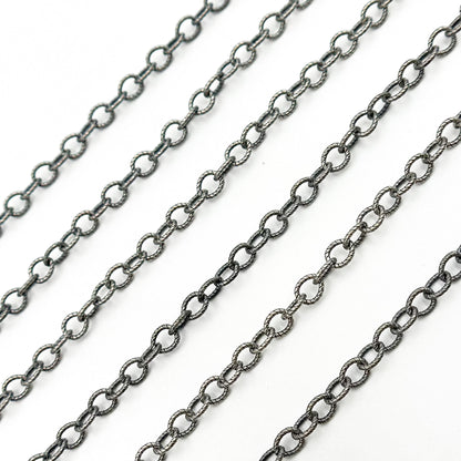 Oxidized Sterling Silver Twisted Cable Link Chain