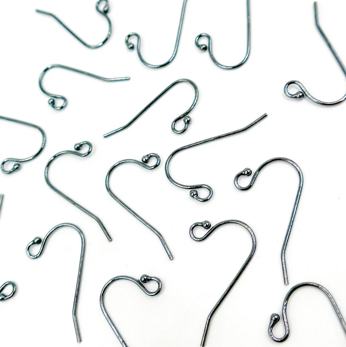 Oxidized Sterling Silver Ball End Ear Wire