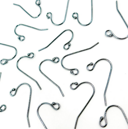 Oxidized Sterling Silver Ball End Ear Wire