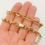 Load image into Gallery viewer, 2301380C1. 14K Solid Hollow Gold Diamond Cut Cut Marina and Cable Link Chain
