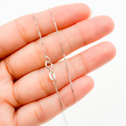 040VEDWG18K. 18K Solid White Gold Box Chain