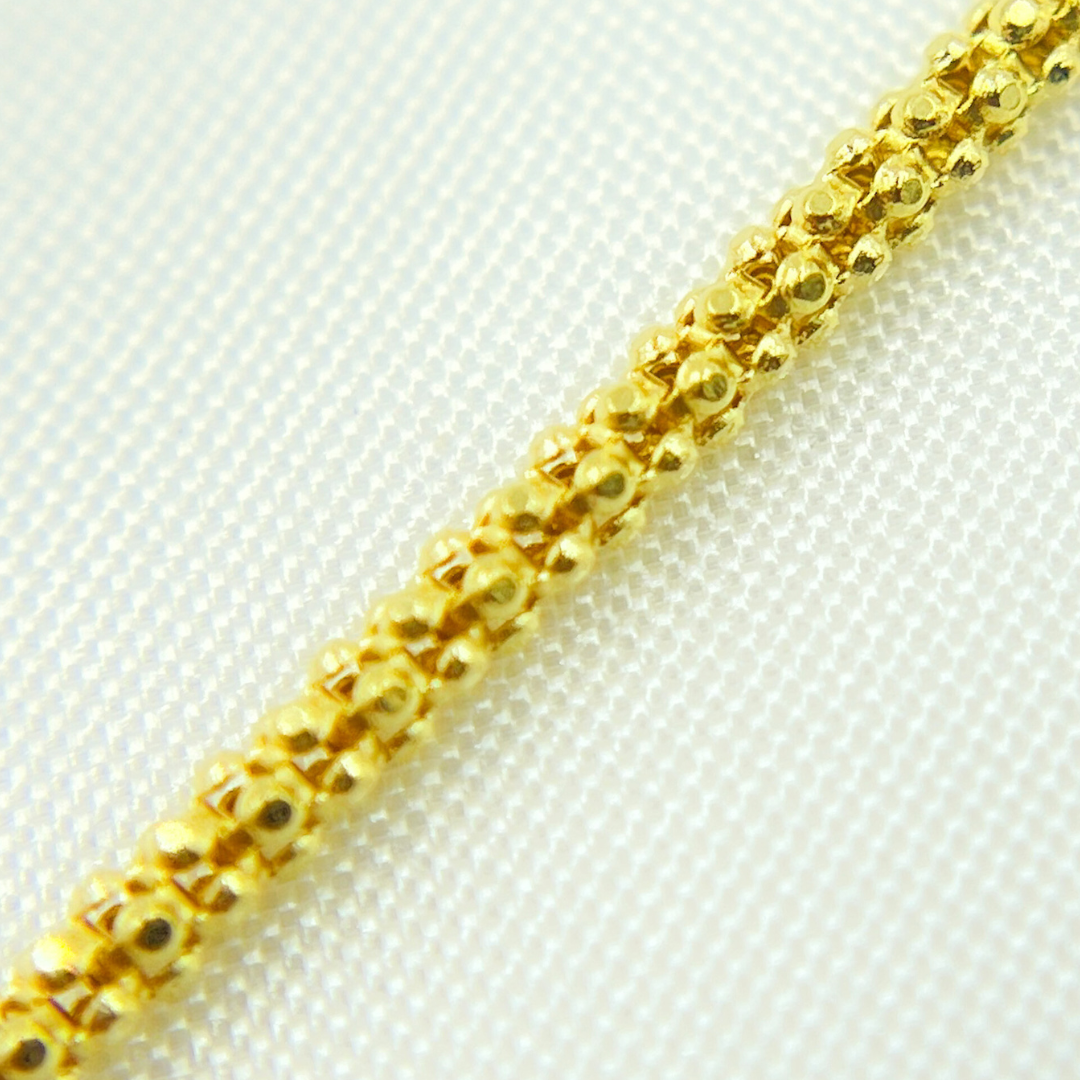 180KORD. 14k Solid Yellow Gold Popcorn Chain