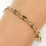 Load image into Gallery viewer, 568/870/G Bracelet. 14K Yellow Gold Hollow Smooth and Flat Paperclip Bracelet