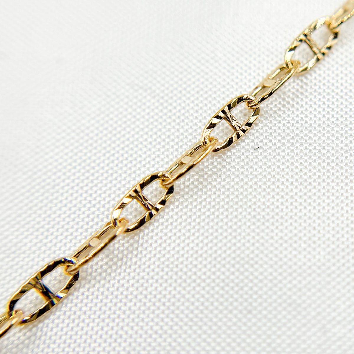 14K Gold Filled Diamond Cut Marina Link Chain
