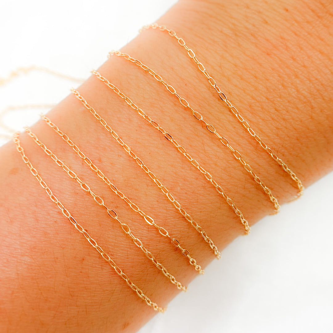 1218DF. 14K Gold Filled Flat Paperclip Chain