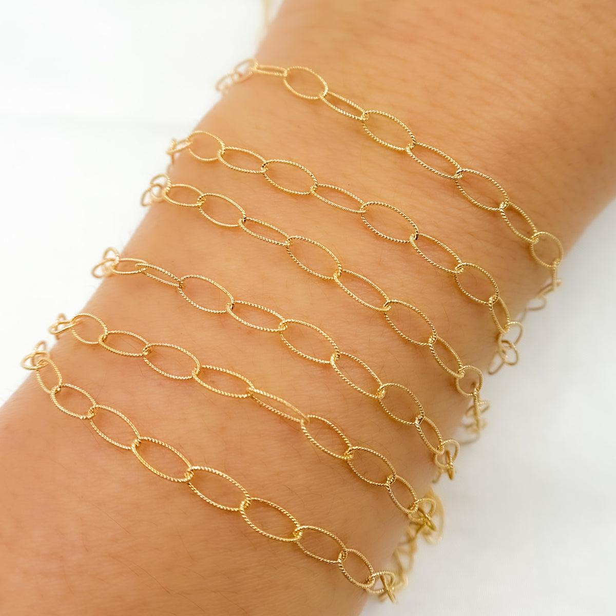 14k Gold Filled Twisted Oval Link Chain