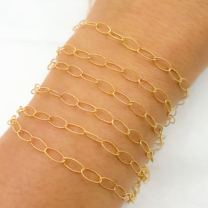14k Gold Filled Twisted Oval Link Chain