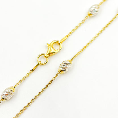 Gold Plated Sterling Silver Two-Tone Satellite Necklace