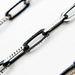 Load image into Gallery viewer, Z113SB. Two Tone Sterling Silver and Black Rhodium Paperclip Textured Chain