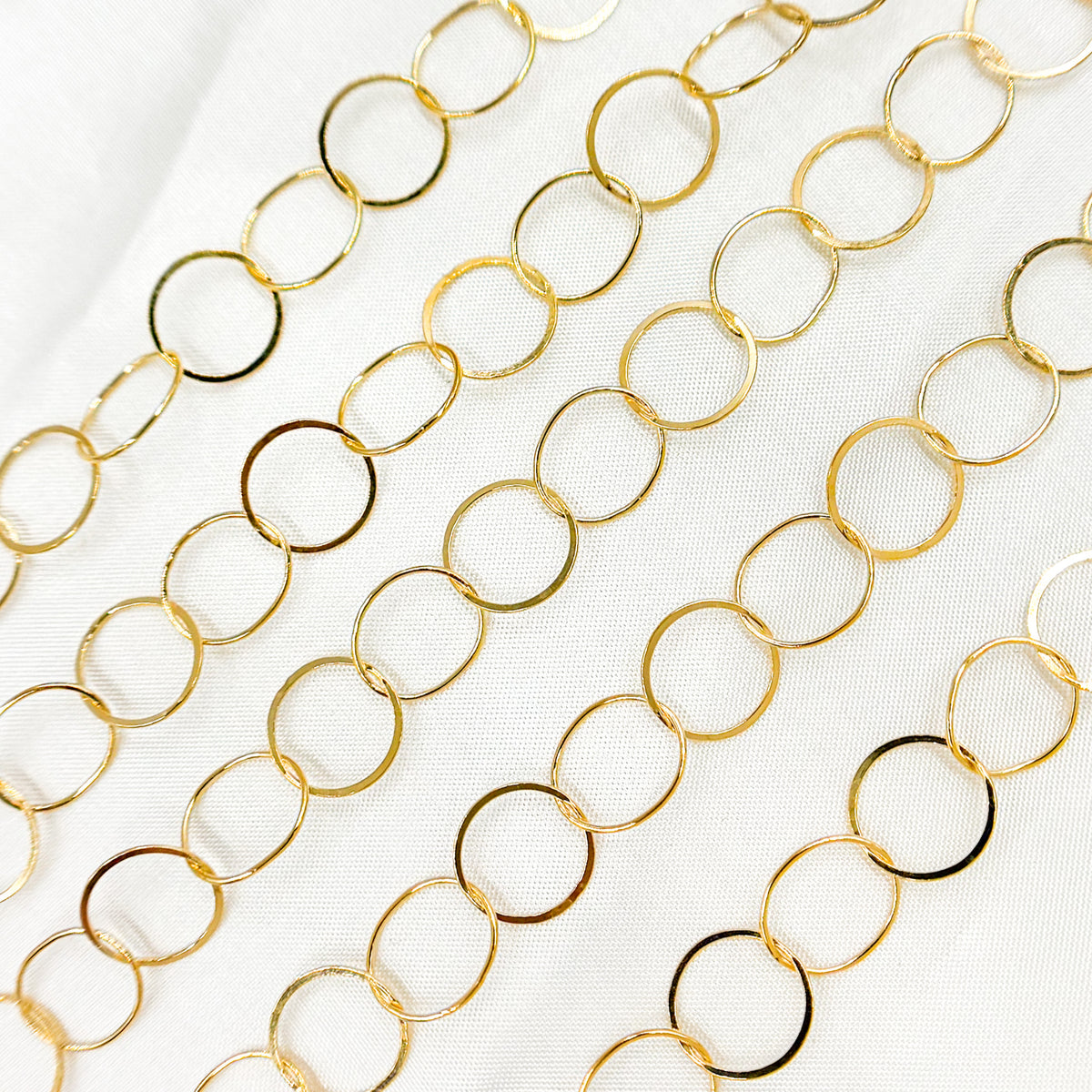 14K Gold Filled Flat Round Link Chain