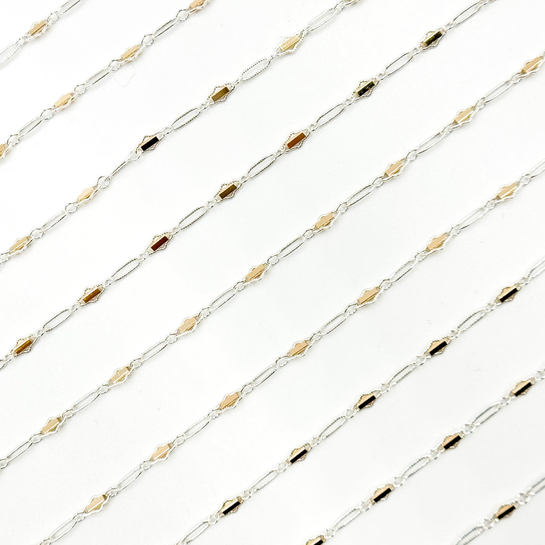 Fancy Lin XM/901B/SP. 14K Sterling Silver and gold-filled fancy twisted oval lin