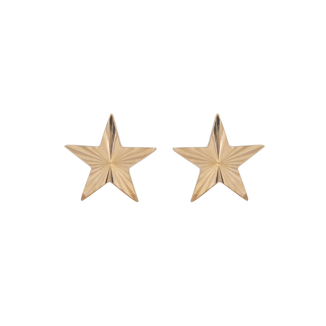 EFZ53581. 14K Solid Gold Star Stud Earrings