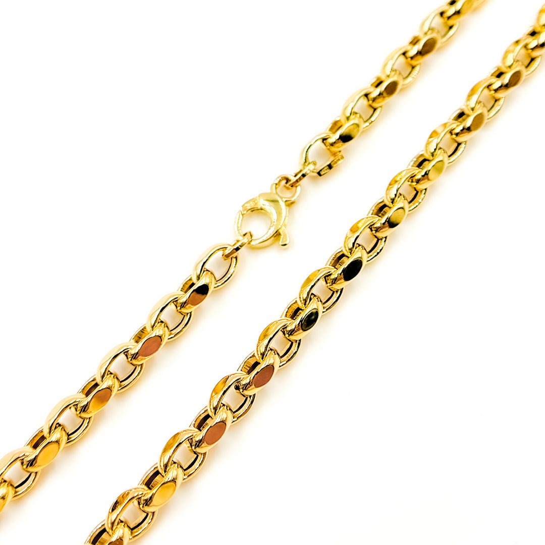 568/A136. 14K Solid Gold Hollow Cable Link Chain