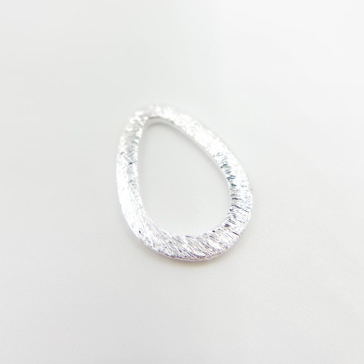 10MM White Sterling Silver Brushed Drop Connector