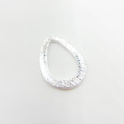 10MM White Sterling Silver Brushed Drop Connector