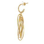 Load image into Gallery viewer, 15850005068. 14K Solid Gold Twist Double Oval Hollow Dangle Earrings
