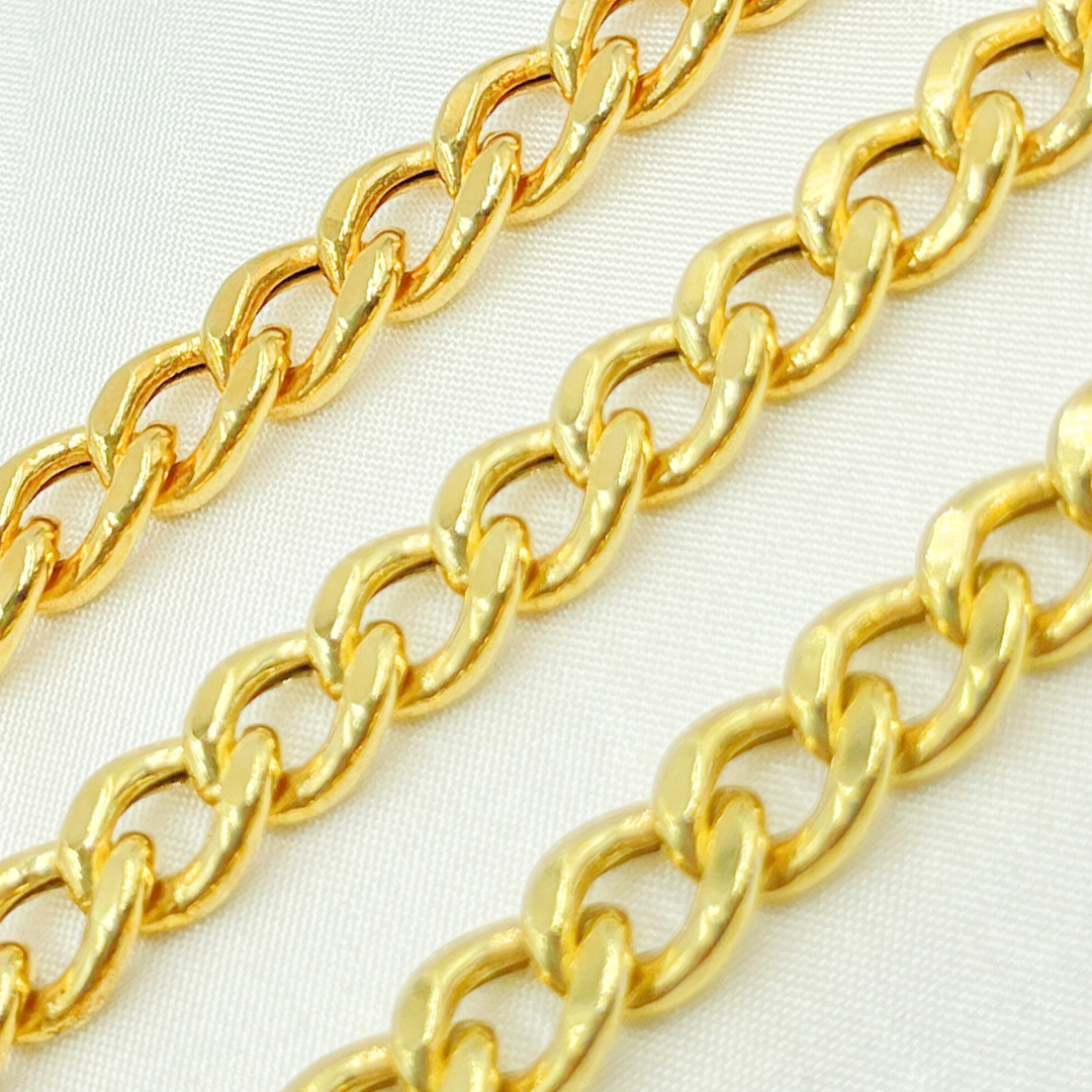Gold Plated 925 Sterling Silver Curb Chain. V46GP