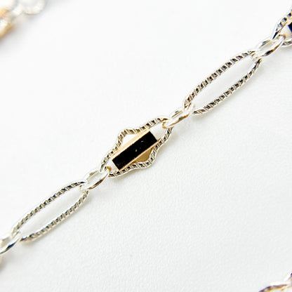 XM/901B/SP. 14K Sterling Silver and gold-filled fancy twisted oval link chain