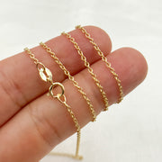 14K Solid Gold Cable Link Chain