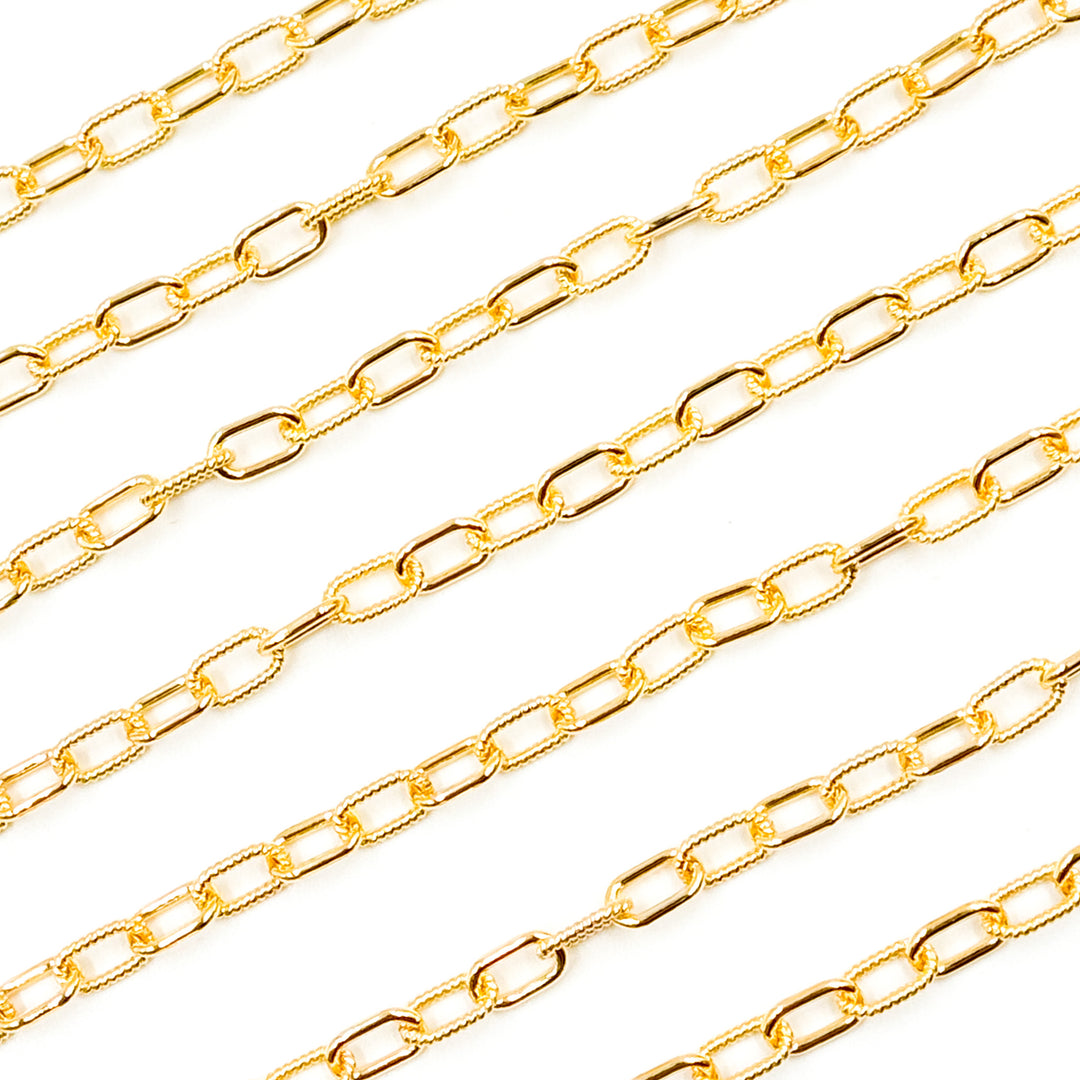 Gold Filled Elongated Cable Twisted and Plain Link Chain